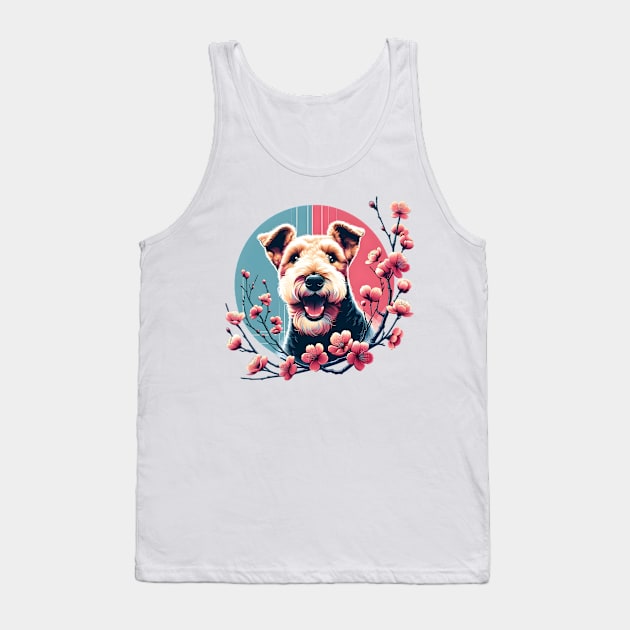 Lakeland Terrier Delights in Spring Cherry Blossoms Tank Top by ArtRUs
